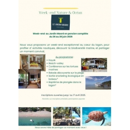 Week-end Nature au Jardin Maoré en pension complète du 26 au 28 juin 2026